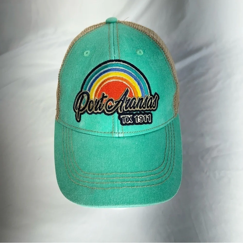 Port Aransas TX 1911 Turquoise Sunset Baseball Snap Back Cap